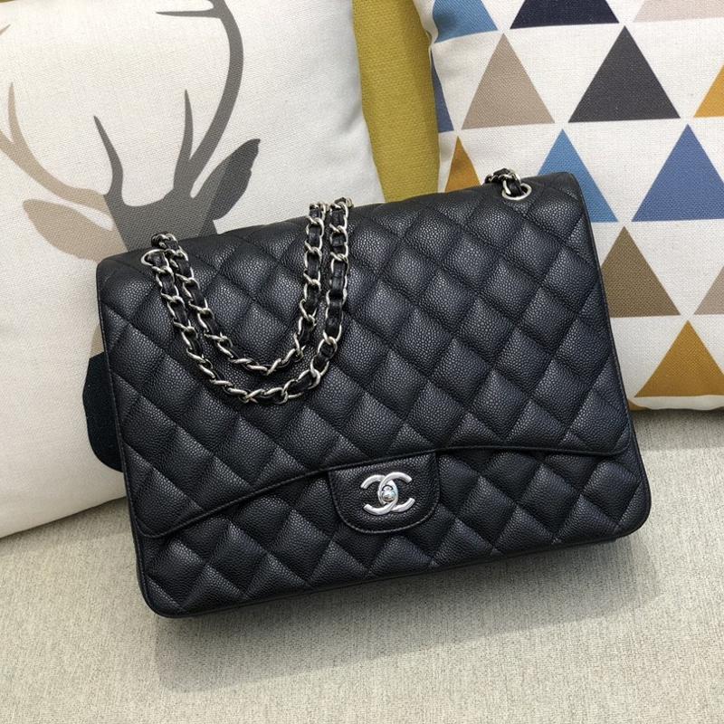 Chanel 2.55 Classic A58601 Black Ball Pattern Silver Buckle